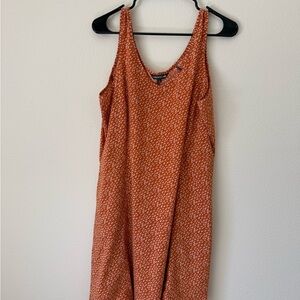 Toad&Co Rust Patterned Midi Dress